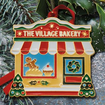 2025 Wallace Christmas Village Bakery 2nd Edition Goldplate & Enamel Ornament