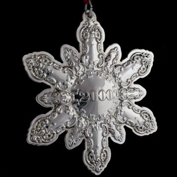 2000 Wallace Grande Baroque Snowflake Sterling Ornament with gift box image