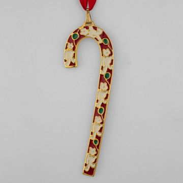 1987 Wallace Candy Cane Goldplate Ornament image