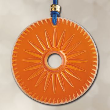 2025 Waterford New Year's Celebration Orange Firework Disc Ornament image