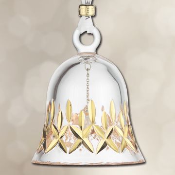 2026 Waterford Lismore Gold Gilded Bell Crystal Ornament image