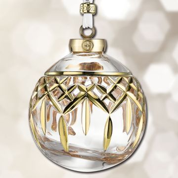 2026 Waterford Lismore Gold Gilded Bauble Crystal Ornament image