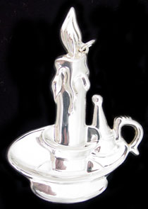 1996 American Heritage New England Sterling Candle Sterling Ornament