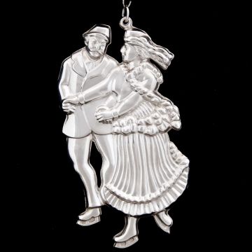1983 Gorham American Heritage Skaters Sterling Ornament image