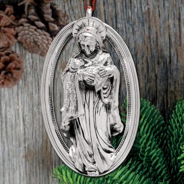 2018 Barrett + Cornwall Madonna and Child Sterling Ornament image