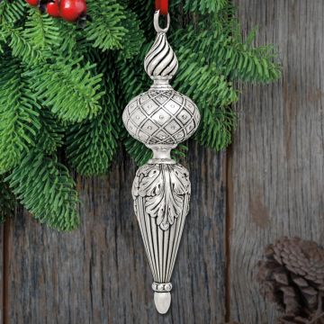 2016 Barrett + Cornwall Revival Finial Drop Sterling Ornament