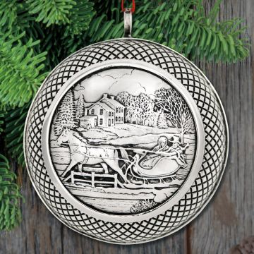 2016 Barrett + Cornwall Sleigh Ride Ball Sterling Ornament