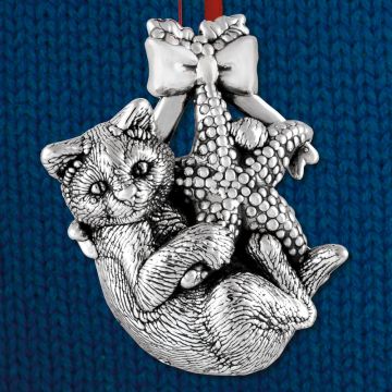Cat of Mine Starfish Kitten Sterling Ornament image