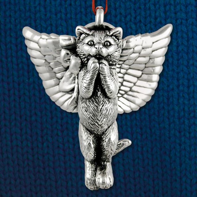 Cat of Mine Angel Kitten Sterling Ornament