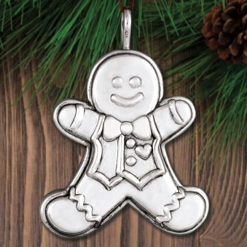 Cazenovia Gingerbread Kids Sterling Ornament
