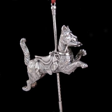 Cazenovia Cat Carousel Sterling Ornament
