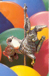 Cazenovia Flirting Rabbit Carousel Ornament Sterling