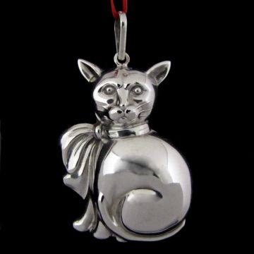 Cazenovia Cat with Scarf Sterling Ornament image