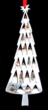 Emilia Castillo Tree Malachite Tiger Eye and Coral Sterling Ornament image