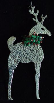Emilia Castillo Reindeer Malachite and Coral Sterling Ornament image