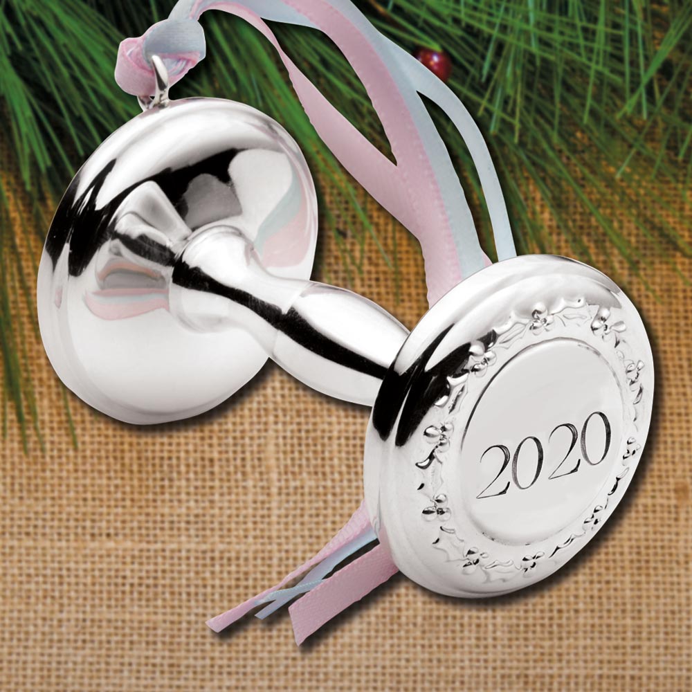 Babys Christmas Rattle 2022 Sterling Collectables 2020 Empire Silver Baby Rattle Sterling Ornament