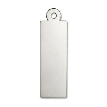 Large Rectangular Engravable Rhodium Plated Tag