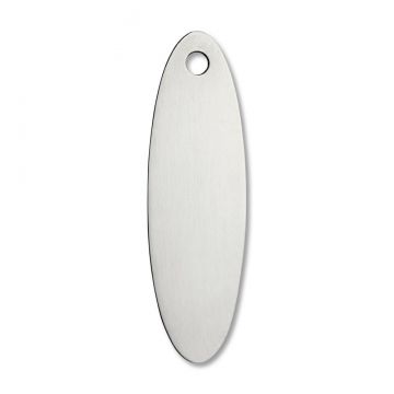 Large Oval Engravable Rhodium Plated Tag