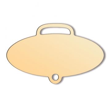 Oval Drop Engravable Gold Plated Tag image