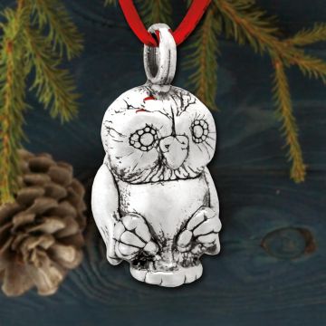 Galvanique Baby Owl Sterling Pendant Ornament image