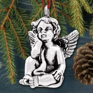 Galvanique Pondering Cherub Sterling Ornament image