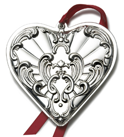 2011 Gorham Chantilly Heart 4th Edition Sterling Ornament image