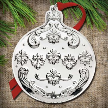 2016 Gorham Chantilly Bauble 9th Edition Sterling Ornament