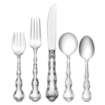 Gorham Strasbourg 5 Piece Place Setting with Cream Soup Spoon Sterling Silver image
