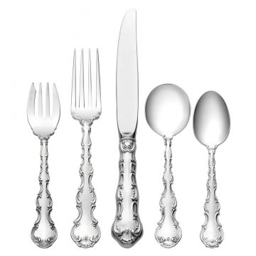 Gorham Strasbourg 5 Piece Dinner Setting with Cream Soup Spoon Sterling Silver image