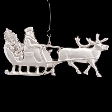 * Gorham American Heritage Santa & Sleigh Sterling Ornament image