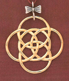 Hand & Hammer Five Golden Rings Sterling Ornament