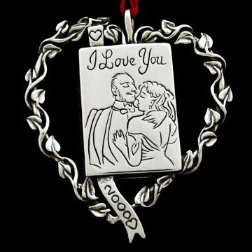 2000 Hand & Hammer Heart - I Love You Sterling Ornament