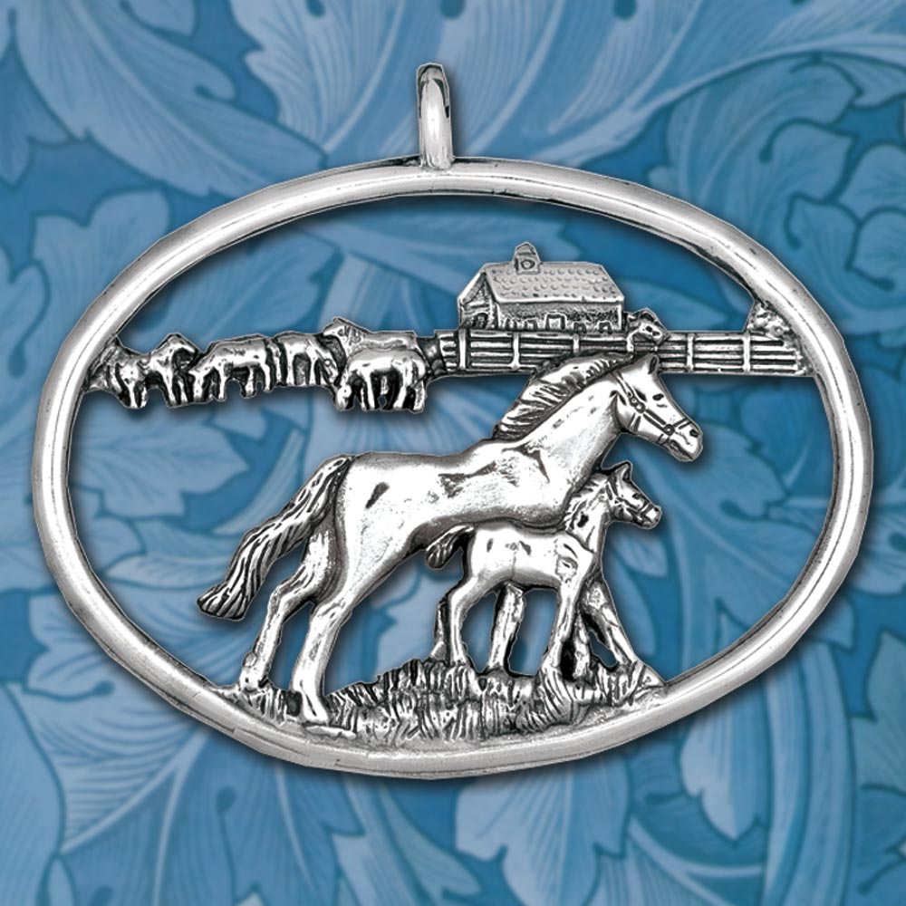 Sterling Collectables Hand & Hammer Horse Farm Sterling Ornament