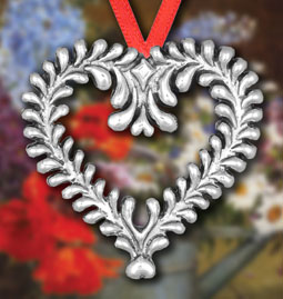 Hand & Hammer Chantilly Heart Sterling Ornament