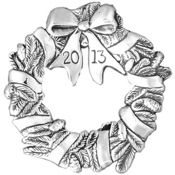 2013 Hand & Hammer Wreath Annual Sterling Ornament image