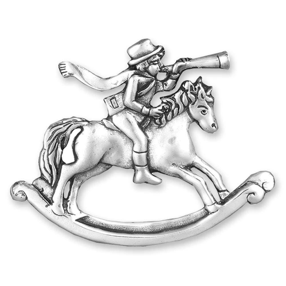 Sterling Collectables Hand & Hammer Rocking Horse Sterling Ornament