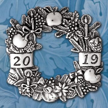 2019 Hand & Hammer Wreath Annual Sterling Ornament image