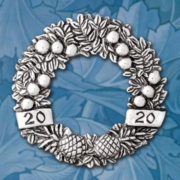 2020 Hand & Hammer Wreath Annual Sterling Ornament image