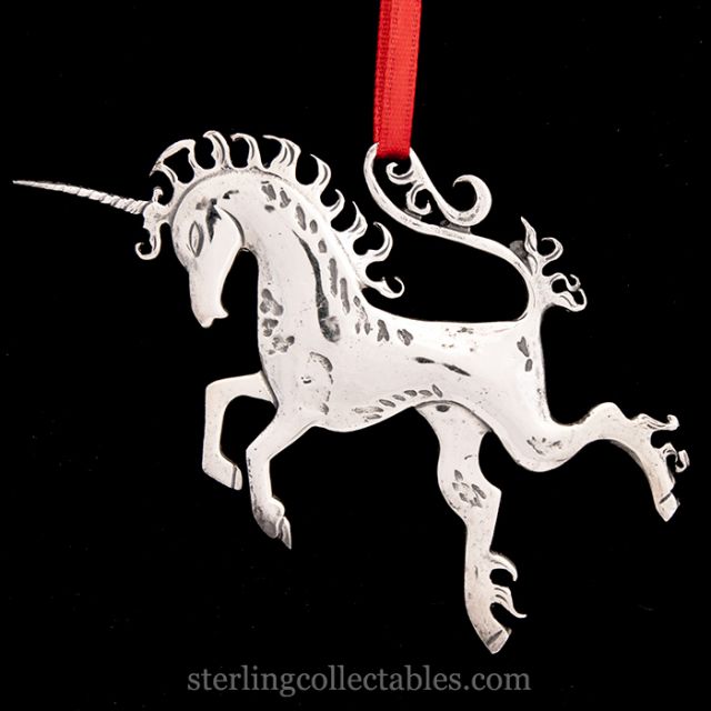 Hand & Hammer Unicorn Sterling Ornament