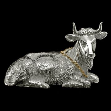 Harry Smith Nativity Ornament Cow  Sterling 3-D image