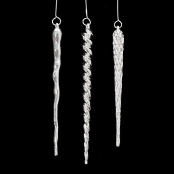Harry Smith Icicle Set Of Three Sterling Ornament