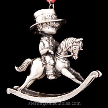 1980 Hallmark Christmas Joy Sterling Ornament image