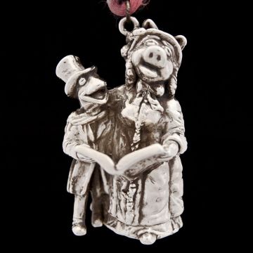 1981 Hallmark Jim Henson Kermit and Miss Piggy 3D Sterling Ornament