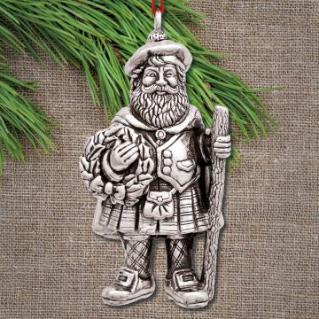 JT Inman Scottish Santa Sterling Ornament