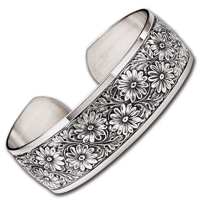 Sterling Collectables JT Inman Daisy Sterling Cuff Bracelet