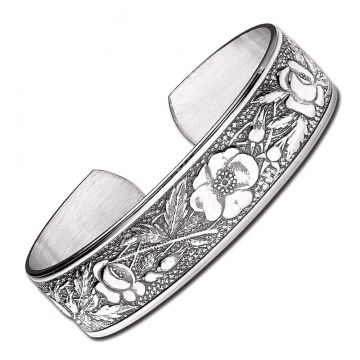 JT Inman Wild Rose Sterling Cuff Bracelet image