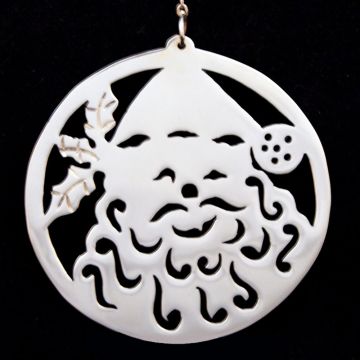 Janna Santa Face Disc Sterling Ornament