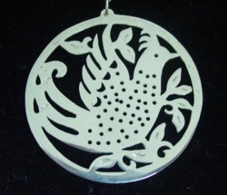 Janna Pheasant Disc Sterling Ornament