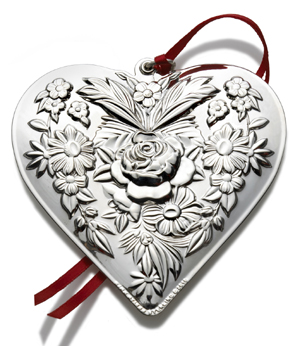 2010  Kirk Repousee Heart Sterling Ornament image