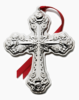 2009 Kirk  Repousee Cross Sterling Ornament image